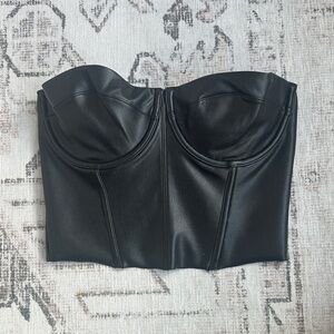 Skims Black Strapless Bustier Top
